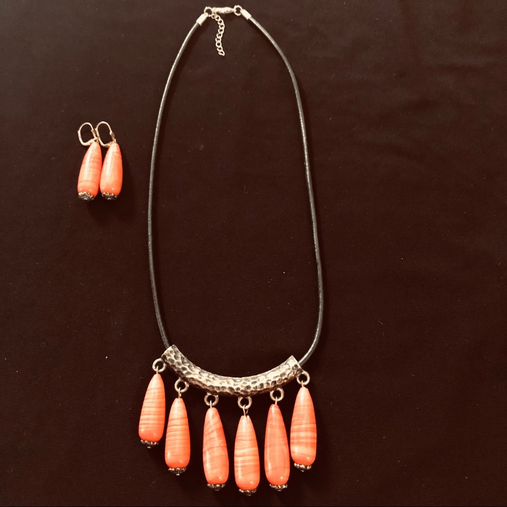 Fun and Stunning Set Red Coral with Silver